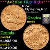 Image 1 : ***Auction Highlight*** 1857 Flying Eagle Cent 1c Graded Choice Unc by USCG (fc)