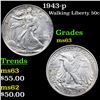 Image 1 : 1943-p Walking Liberty Half Dollar 50c Grades Select Unc