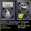 Image 1 : Proof 2019-s American Leigon Modern Commem Half Dollar 50c Graded GEM++ Proof Deep Cameo By USCG