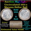Image 1 : ***Auction Highlight*** Full solid date 1921-S Uncirculated Morgan silver dollar roll, 20 coins (fc)