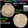 Image 1 : 1862/1 Three Cent Silver FS-301 3cs Graded ms66 BY SEGS