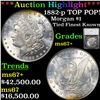Image 1 : 1882-p Morgan Dollar TOP POP! $1 Graded ms67+ BY SEGS