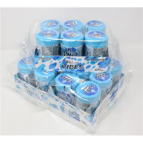 3 TRAYS OF TRIDENT VIBES PEPPERMINT WAVE GUM