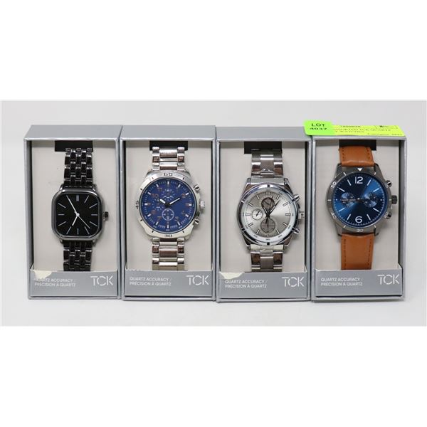 LOT OF 4 ASSORTED TCK QUARTZ ACCURACY WATCHES