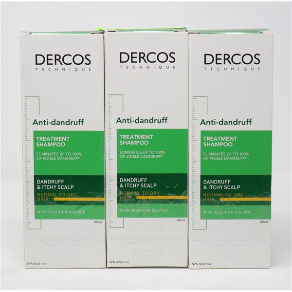 3 BOXES OF DERCOS ANTI-DANDRUFF TREATMENT SHAMPOO