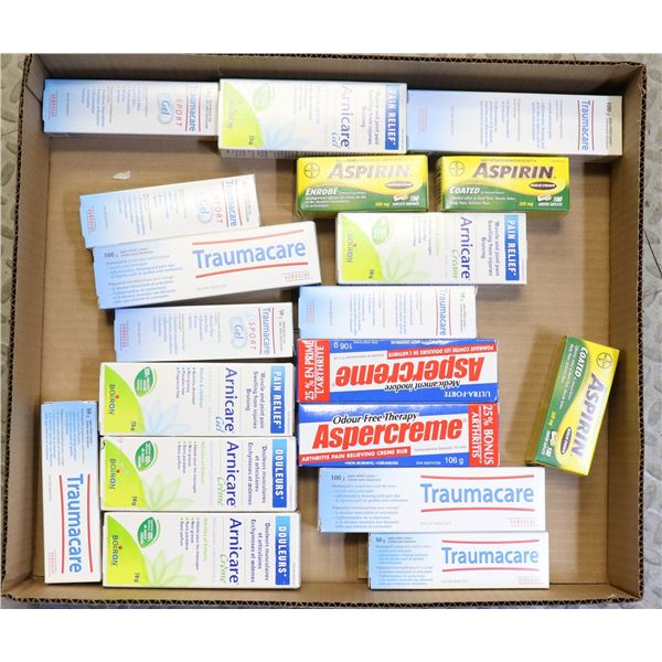 FLAT LOT OF ASSORTED JOINT/MUSCLE PAIN RELIEF