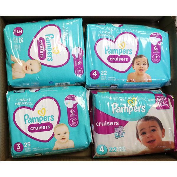 4 PACKS OF PAMPERS CRUISERS