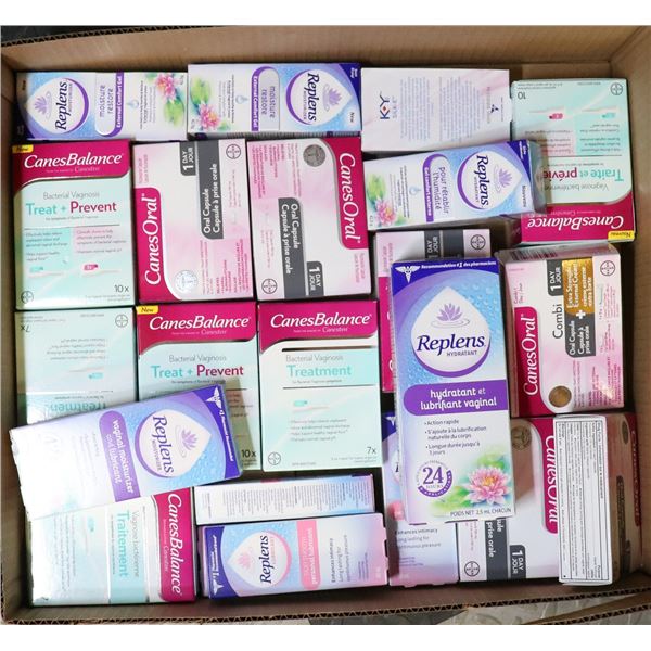 FLAT LOT OF ASSORTED FEMININE HYGIENE PRODUCTS