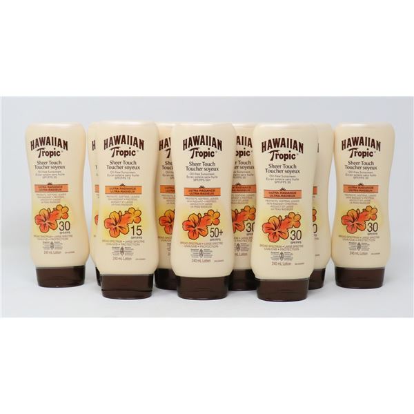 BAG LOT OF HAWAIIAN TROPIC SHEER TOUCH SUN SCREEN