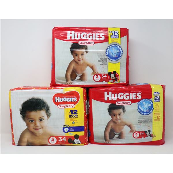 FLAT OF HUGGIES SNUGB& DRY SIZE 3