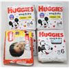 Image 1 : BOX LOT OF HUGGIES DIAPERS ASSORTED SIZES