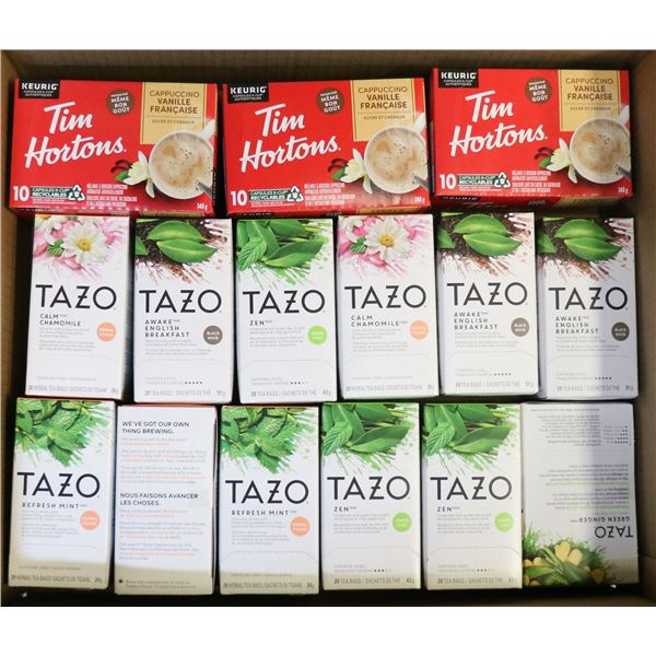 FLAT OF BRAND NAME COFFEE & TEA