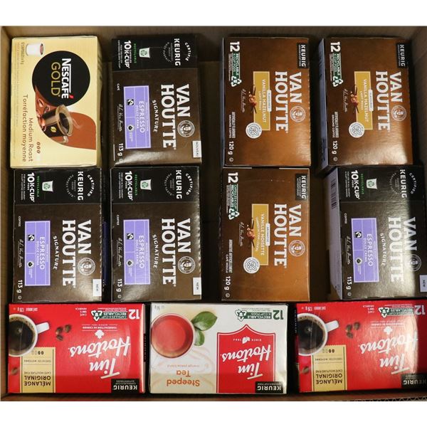 FLAT OF BRAND NAME COFFEE FOR KEURIG