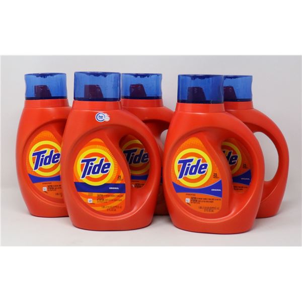 5 JUGS OF TIDE LAUNDRY DETERGENT
