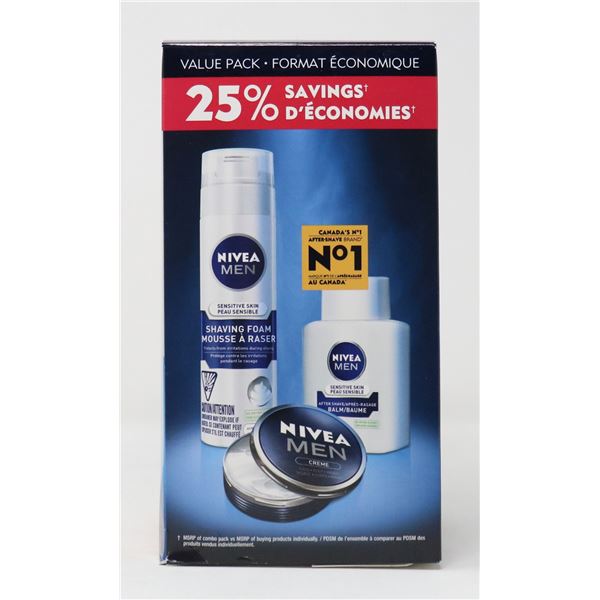 NIVEA 3-IN-1 PACK INCLUDING SHAVING FOAM, AFTER