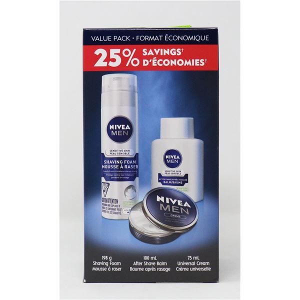NIVEA 3-IN-1 PACK INCLUDING SHAVING FOAM, AFTER