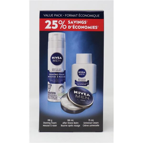 NIVEA 3-IN-1 PACK INCLUDING SHAVING FOAM, AFTER