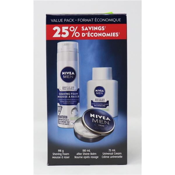 NIVEA 3-IN-1 PACK INCLUDING SHAVING FOAM, AFTER