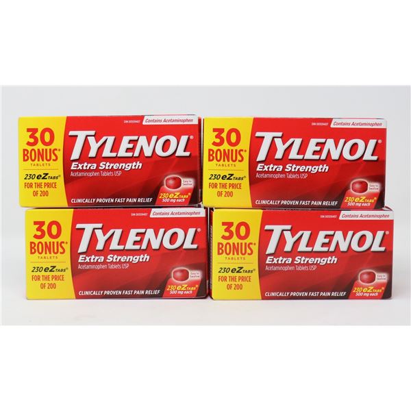 4 BOXES OF TYLENOL EXTRA STRENGTH