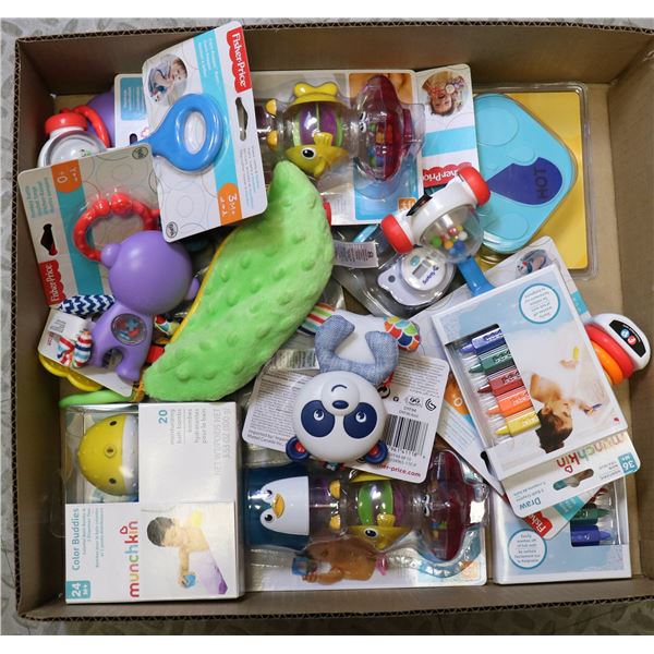 FLAT LOT OF ASSORTED BABY TOYS