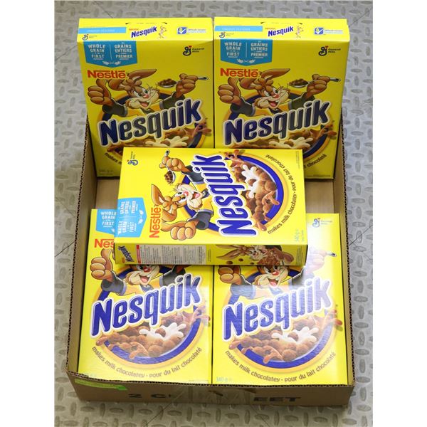 5 BOXES OF NESQUICK SUGAR CEREAL