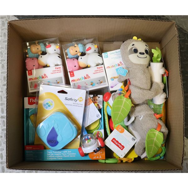 FLAT LOT OF ASSORTED BABY TOYS