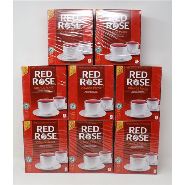 8 BOXES OF RED ROSE ORANGE PEKOE TEA