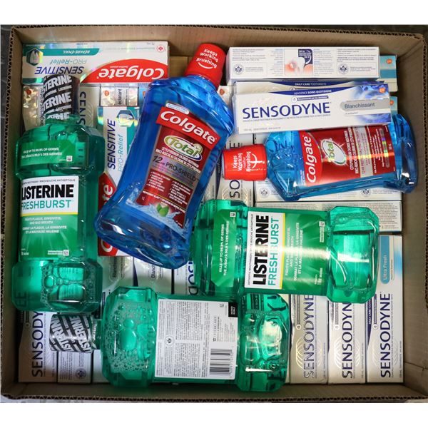 FLAT LOT OF TOOTHPASTE & MOUTHWASH