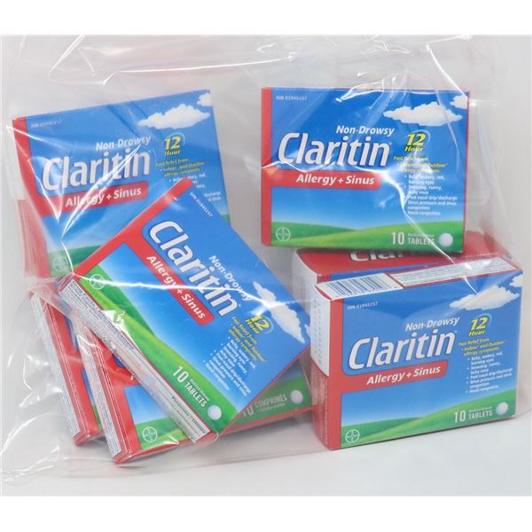 BAG LOT OF CLARITIN ALLERGY + SINUS RELIEF