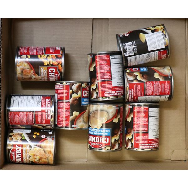 FLAT LOT OF CAMPBELLS CHUNKY CANNED FOOD
