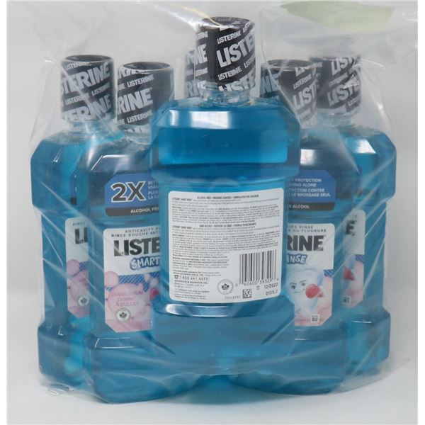 6 BOTTLES OF LISTERINE SMART RINSE MOUTHWASH
