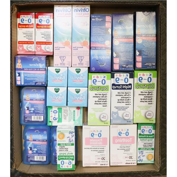FLAT LOT OF ASSORTED CHILDRENS MEDICINE