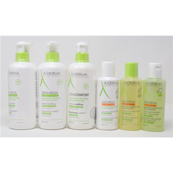 BAG LOT OF A-DERMA PRODUCTS