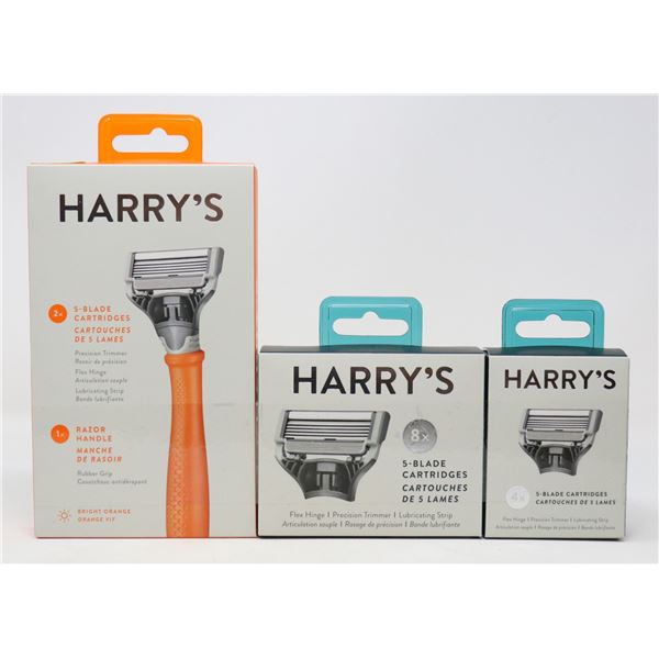 HARRY'S RAZOR KIT & 12 EXTRA CARTRIDGES