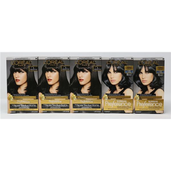 5 BOXES OF LOREAL PREMIUM HAIR COLOUR
