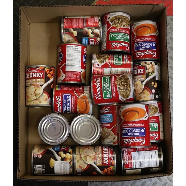 FLAT LOT OF ASSORTED CANNED FOODS