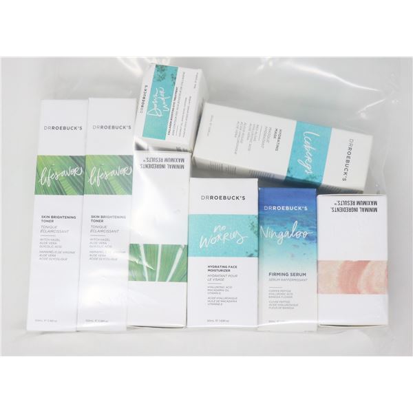 BAG LOT OF ASSORTED DRROEBUCKS SKIN CARE PRODUCTS