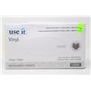 Image 1 : CASE OF 100 USE IT VINYL CLEAR GLOVES