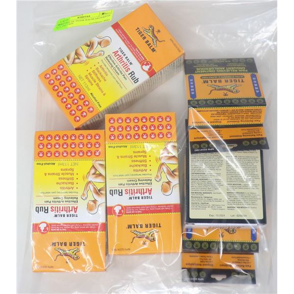 BAG LOT OF TIGER BALM ARTHRITIS RUB & PAIN