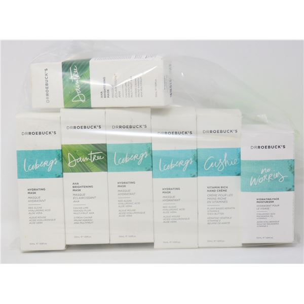BAG LOT OF ASSORTED DRROEBUCKS SKIN CARE PRODUCTS