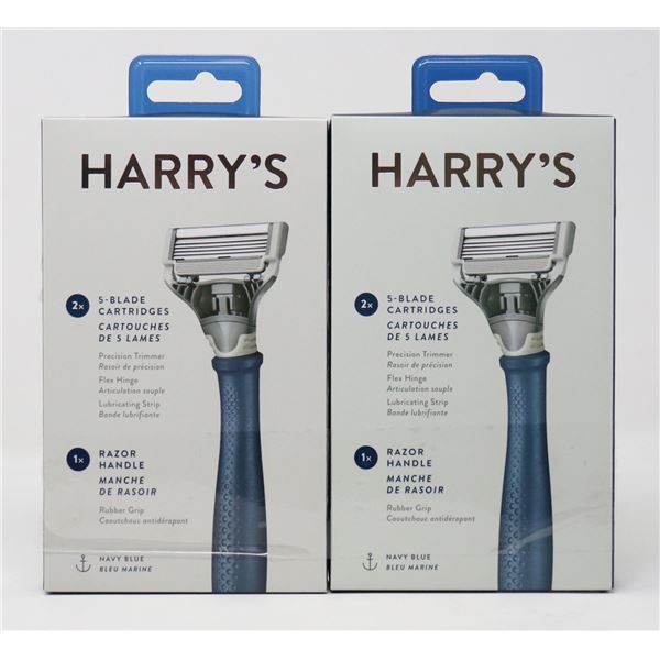LOT OF 2 HARRY'S RAZORS & HANDLE KITS