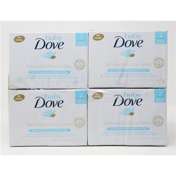 4 BOXES OF DOVE BABY BAR SOAP