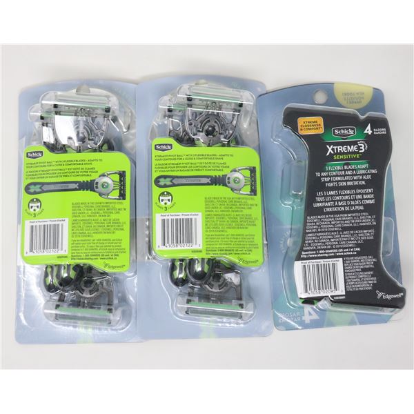 3 PACKS OF SCHICK XTEME3 RAZORS