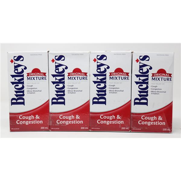 4 BOXES OF BUCKLEYS COUGH & CONGESTION