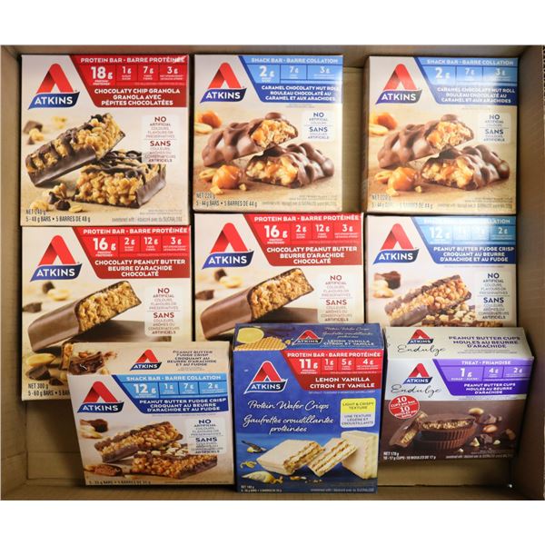 FLAT LOT OF ATKINS SNACK & PROTEIN BARS
