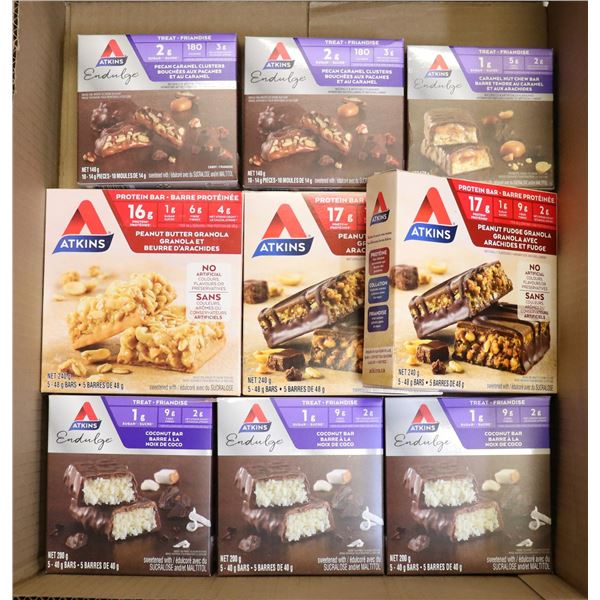 FLAT LOT OF ATKINS SNACK & PROTEIN BARS