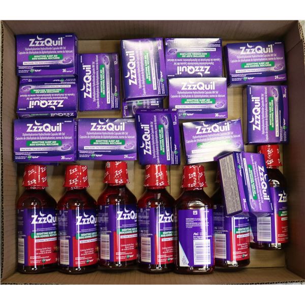 FLAT LOT OF ZZZQUIL SLEEP AID PRODUCTS