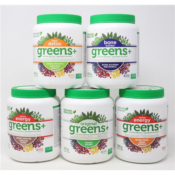 5 CONTAINERS OF GENUINE HEALTH SUPPLEMENTS