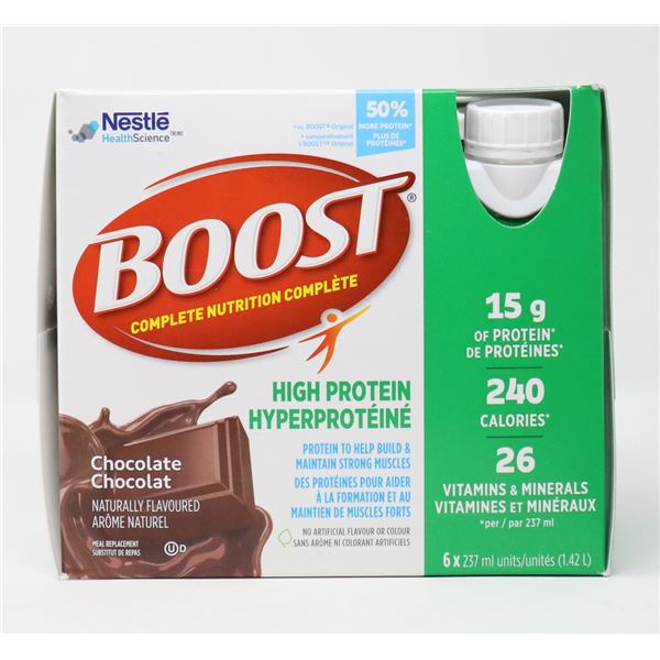 6-PACK OF BOOST PROTEIN SHAKES CHOCOLATE FLAVOUR