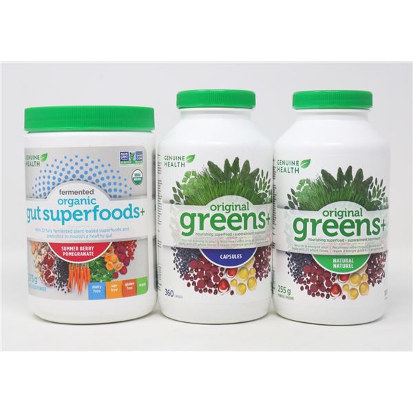 3 CONTAINERS OF GENUINE HEALTH SUPPLEMENTS